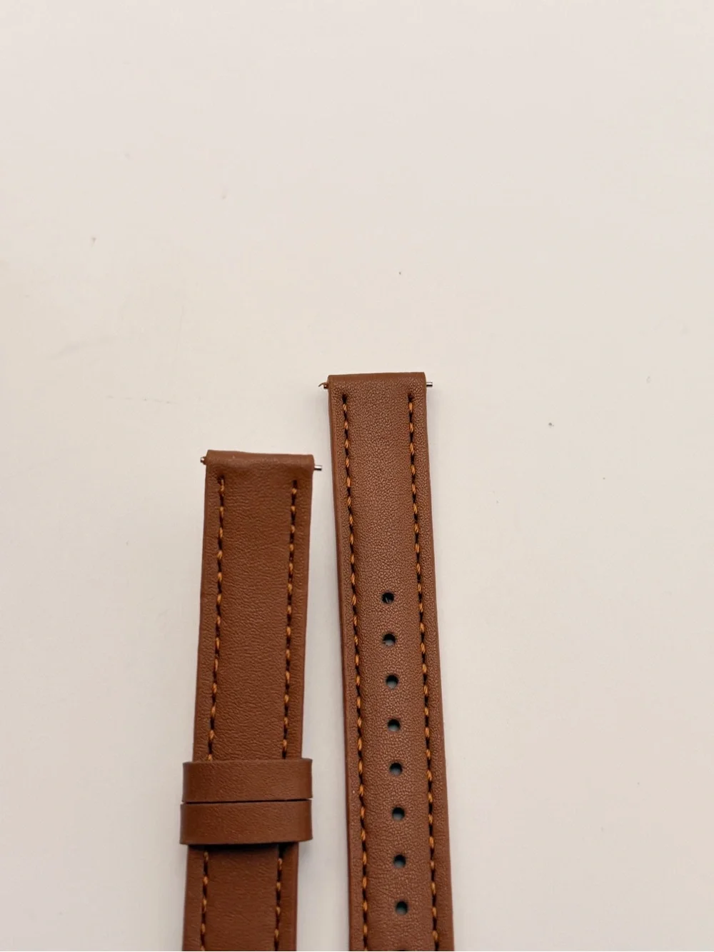 Leather Band, 18mm, quick fit, brown & gold, new
